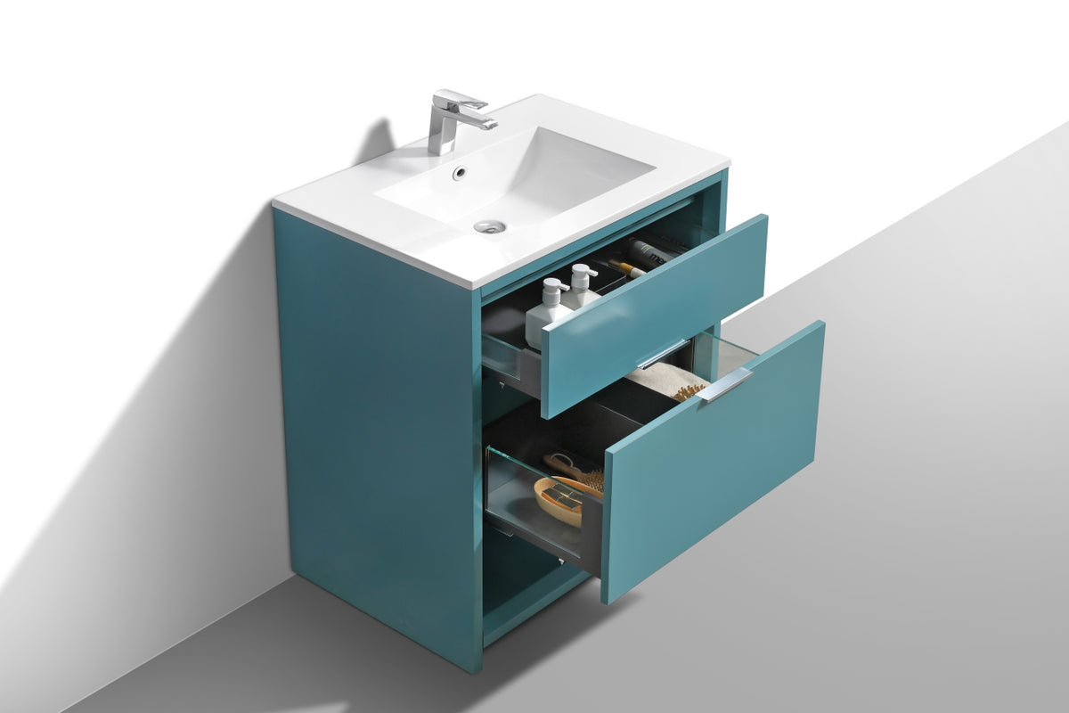NUDO 32'' Floor Mount Modern bathroom Vanity in Teal Green Finish