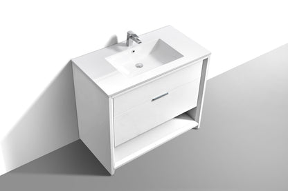 NUDO 36" Floor Mount Modern bathroom Vanity in Gloss White Finish