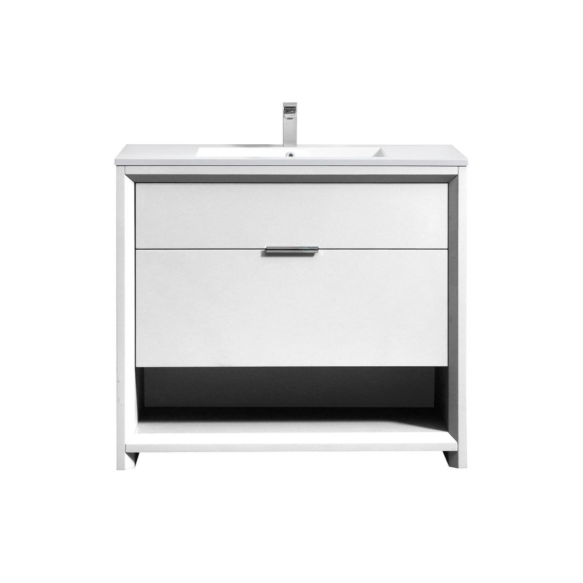 NUDO 36" Floor Mount Modern bathroom Vanity in Gloss White Finish