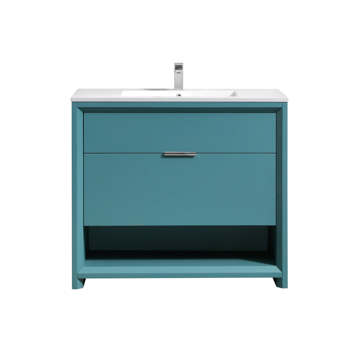 NUDO 36'' Floor Mount Modern bathroom Vanity in Teal Green Finish