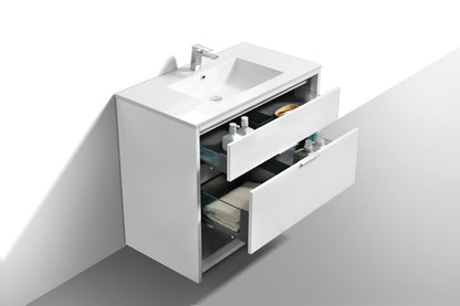 NUDO 40'' Floor Mount Modern bathroom Vanity in Gloss White Finish