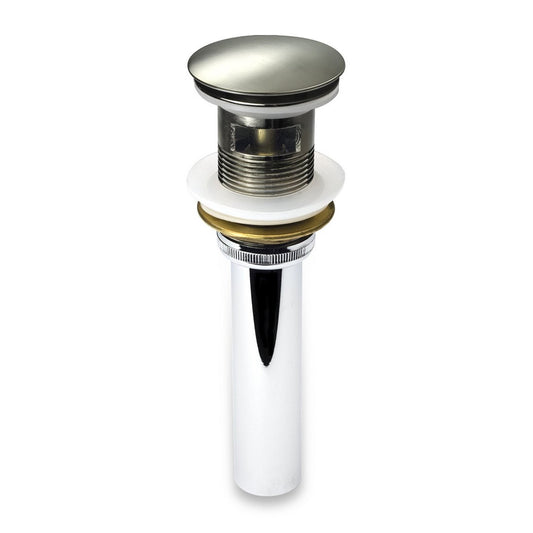 Kubebath Solid Brass Construction Pop-Up Drain Brushed Nickel Finish – W/ Overflow