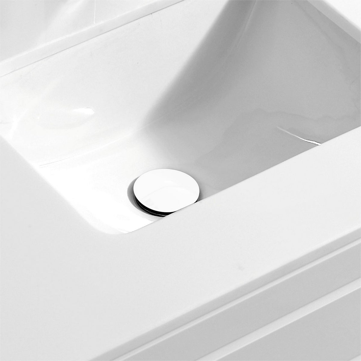 Kubebath Solid Brass Construction Pop-Up Drain White Finish No Overflow