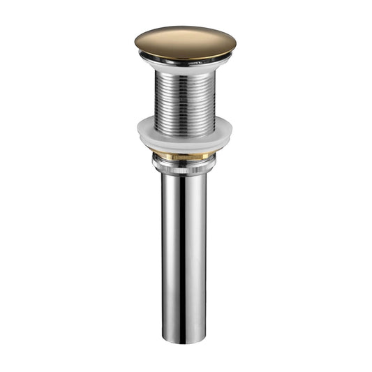 Kubebath Solid Brass Construction Pop-Up Drain W/ Gold Bronze Finish – No Overflow