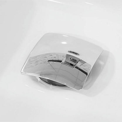 Kubebath Solid Brass Square Pop-Up Drain Chrome Finish No Overflow