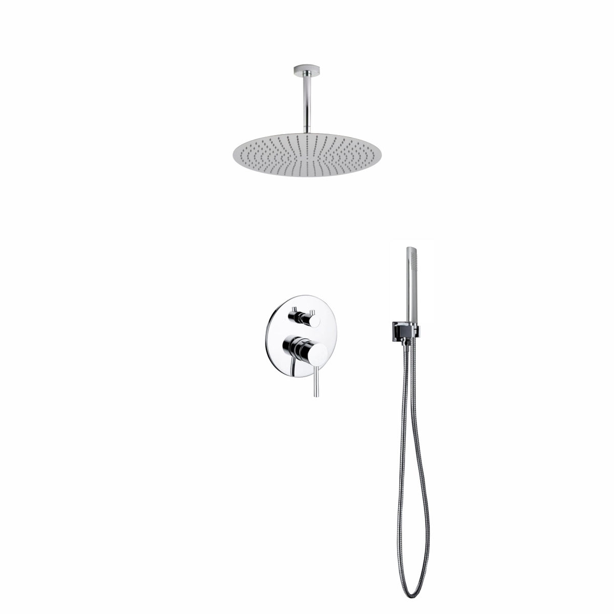 Aqua Rondo Shower Set w/ Ceiling Mount 20" Rain Shower and Handheld