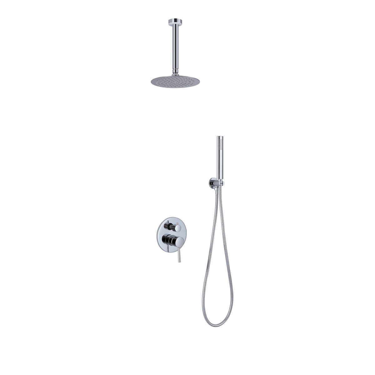Aqua Rondo Shower Set w/ 8" Ceiling Mount Square Rain Shower and Handheld