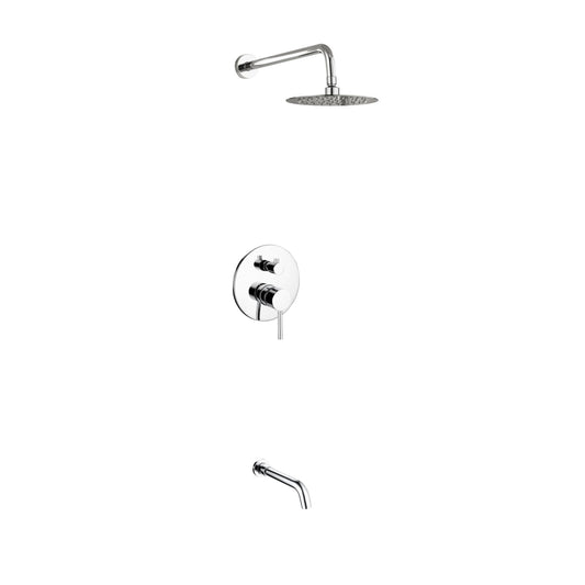 Aqua Rondo Shower Set w/ 8" Rain Shower and Tub Filler