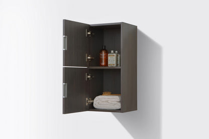 Bathroom Gray Oak Linen Side Cabinet w/ 2 Storage Areas