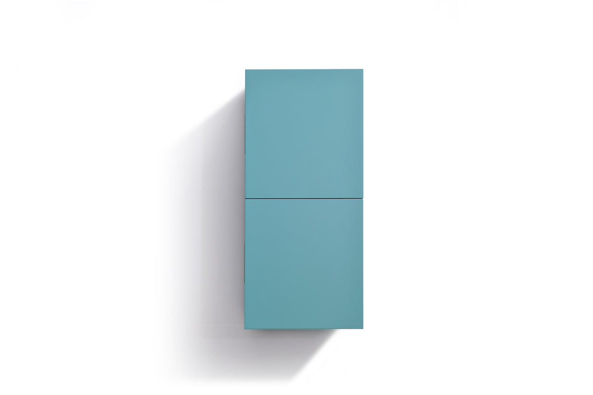 Bathroom Teal Green Linen Side Cabinet w/ 2 Storage Areas