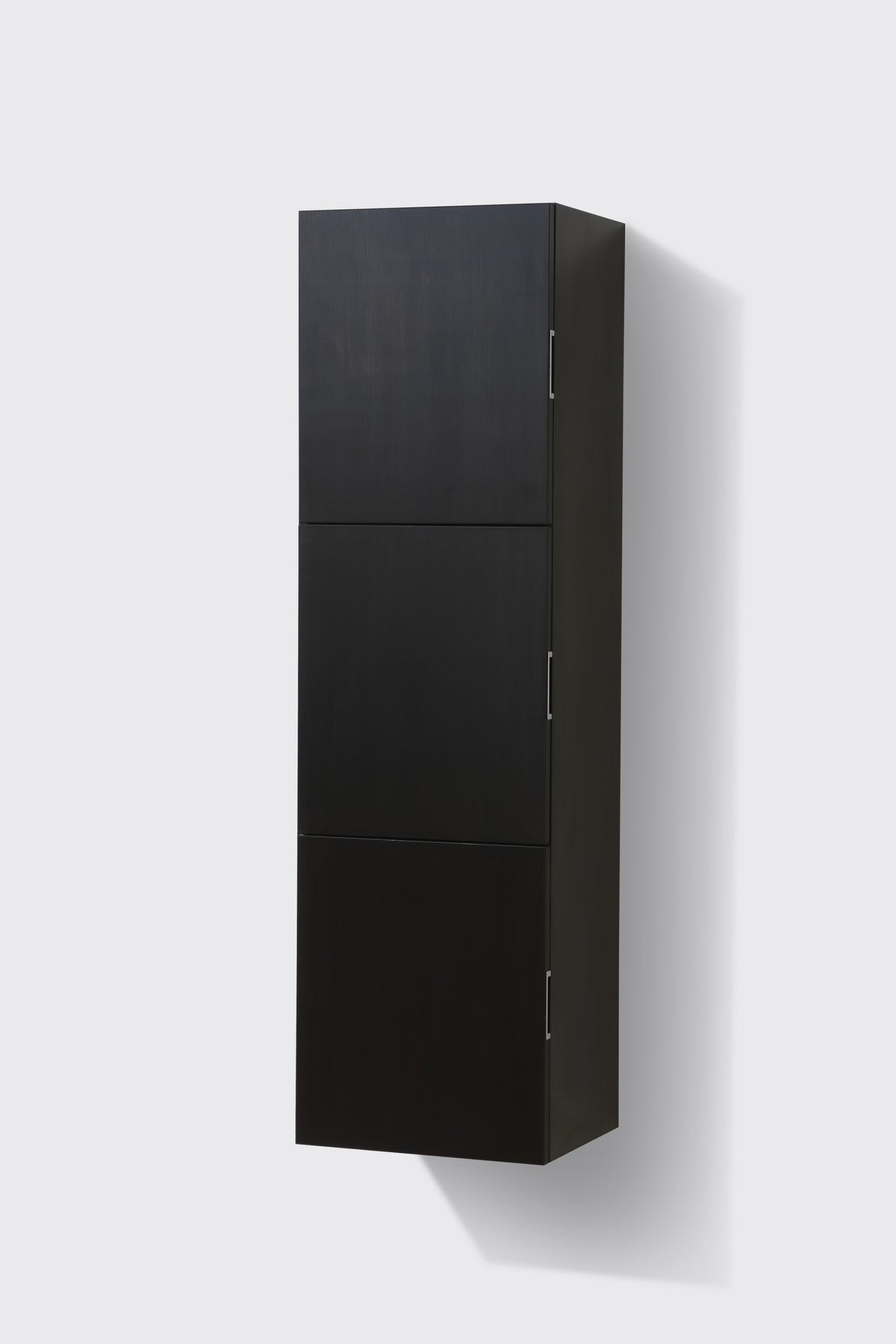 Bliss Black Wood Bathroom Linen Cabinet w/ 3 Large Storage Areas