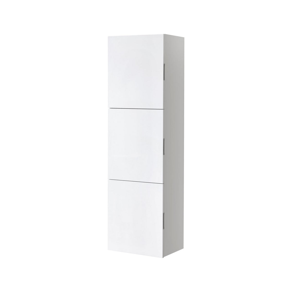 Bliss High Gloss White Bathroom Linen Cabinet w/ 3 Large Storage Areas