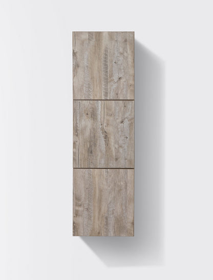 Bliss Nature Wood Bathroom Linen Cabinet w/ 3 Large Storage Areas