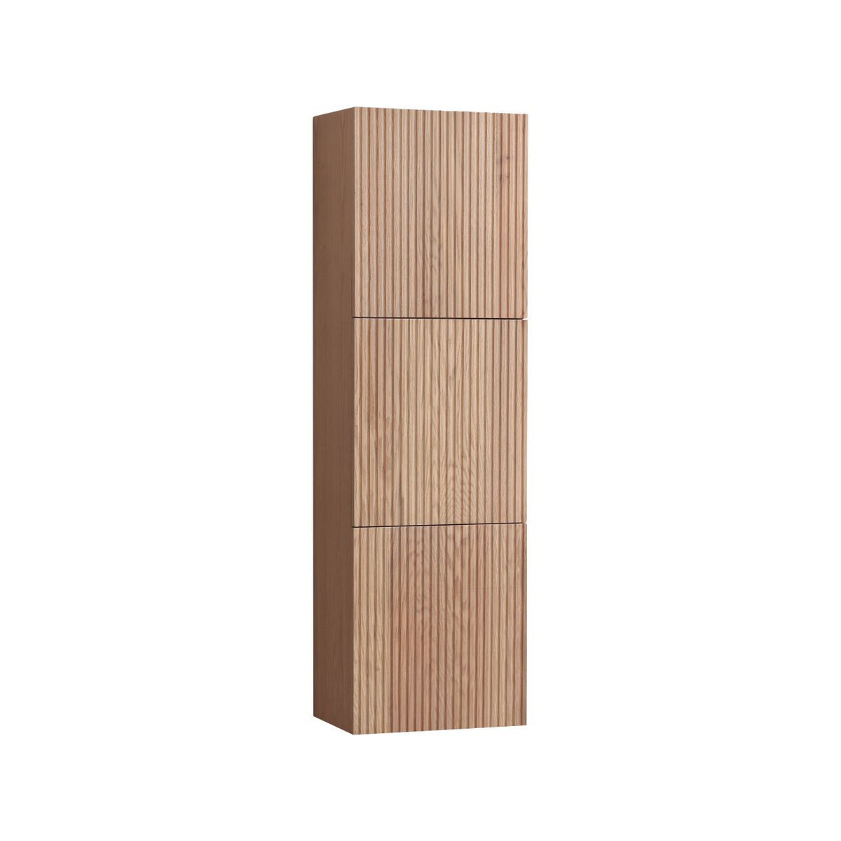 Fiore Oak Wood Bathroom Linen Cabinet w/ 3 Large Storage Areas