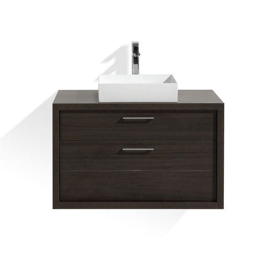 Tucci 36" Gray Oak Wall Mount Modern Bathroom Vanity