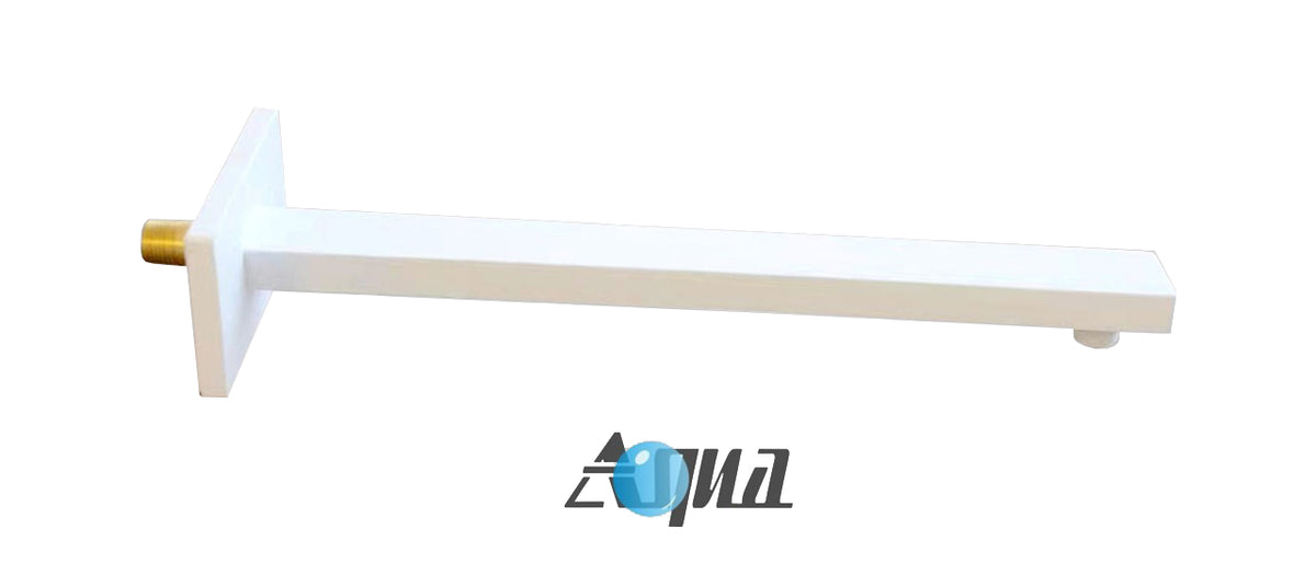 Aqua Piazza White Shower Set w/ 12" Square Rain Shower Head