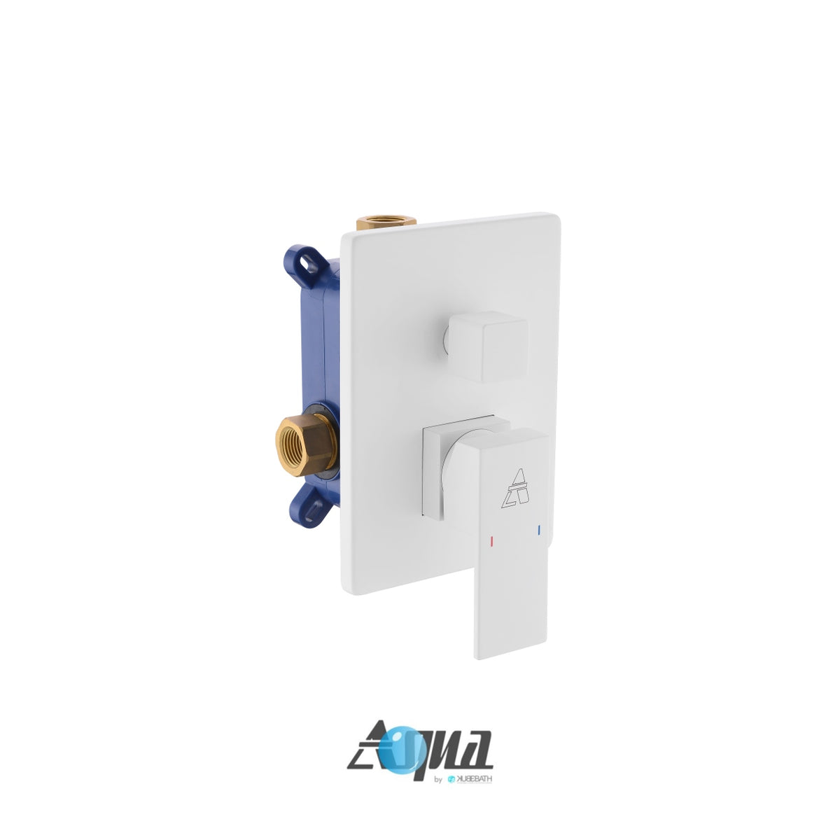 Aqua Piazza White Shower Set w/ 8" Square Rain Shower,  Tub Filler and Handheld