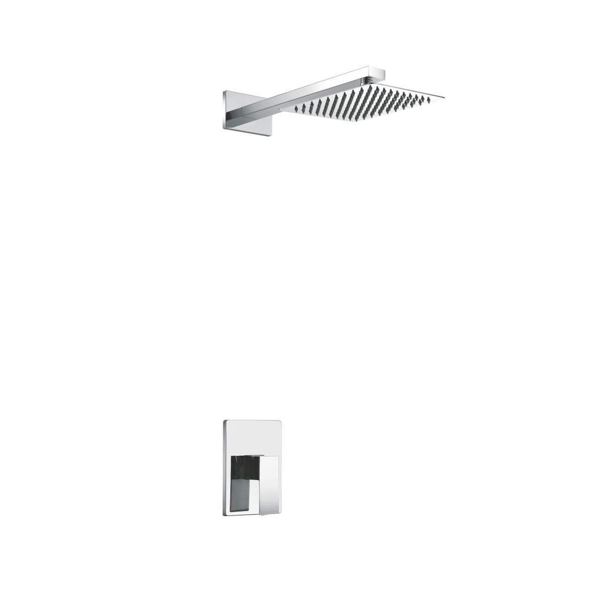 Aqua Piazza Brass Shower Set w/ 12" Square Rain Shower Head